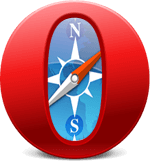 Opera logo merged with Safari logo.
