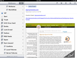 Screen shot of received email from Opera Coast.