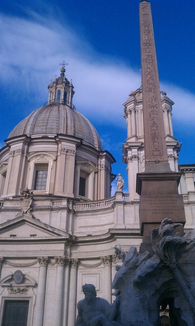 Saint Agnes lost her head where this church sits. Her skull in inside. Um...