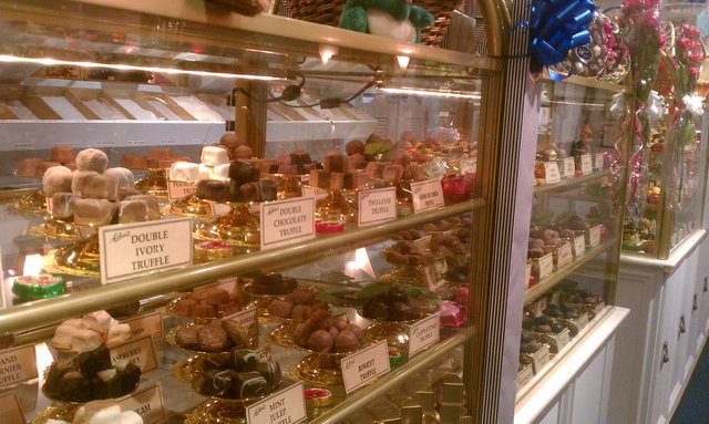 Walls and walls of chocolate and candy.