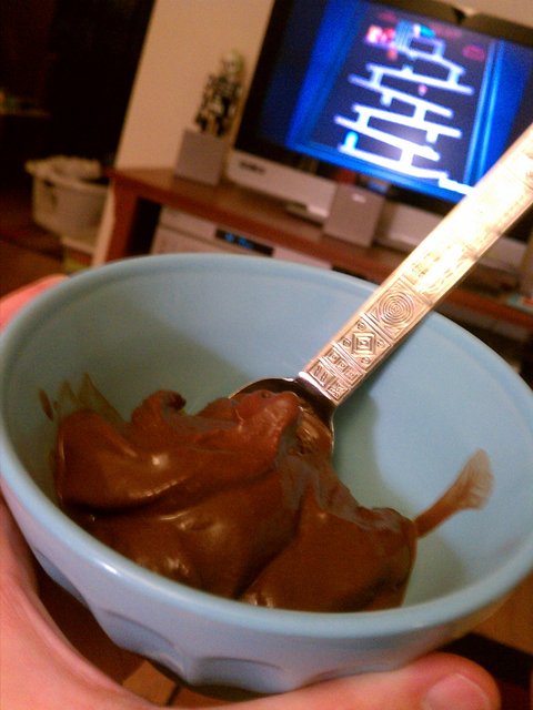 Even I am horrified at my gluttony. Dark chocolate sorbet.