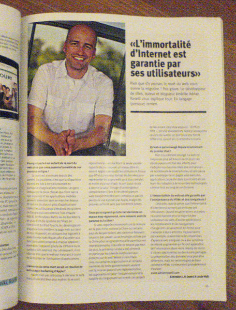 Huge thanks to @notabene for sending me a pic of my interview in the French magazine Technikart. Ego win!