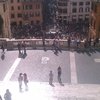 View from atop the Spanish steps. It's quite the gauntlet of mall-common shops down there.