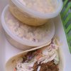 Opted for the braised beef BBQ wrap (taco), mac-n-cheese, macaroni salad.