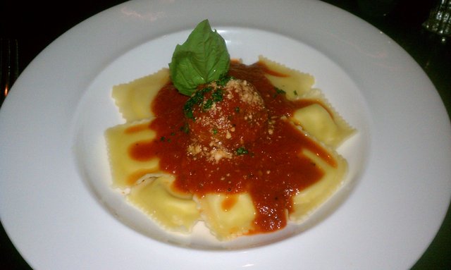 #LocalRestaurantWeek Ravioli with a meatball.