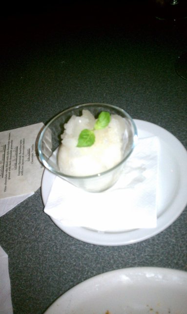 Apparently the basil lemon sorbet I made is still on the menu.