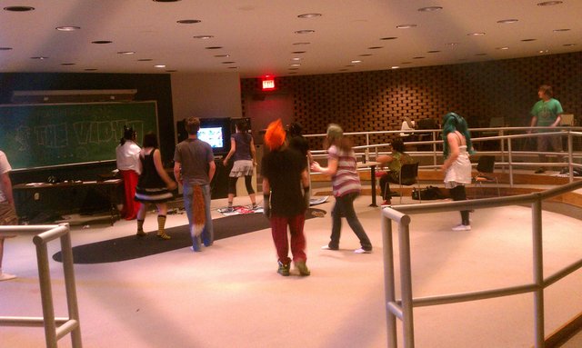 These are not the cons of my youth -- DDR *and* cosplay?