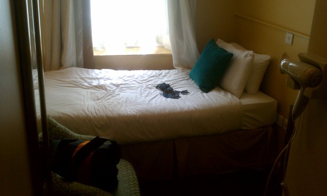 Single occupancy room. Small, but comfortable. Looks out over Sussex.