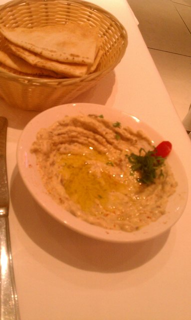 Hummus beiruty. Phone died, so no pics of lahma mashwia, naboulsiya.