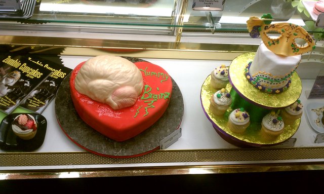 I am oddly drawn to the brains cake.