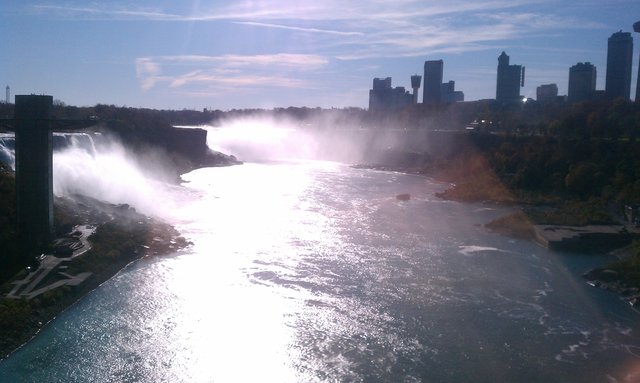 View of Niagara Falls from the U.S. / Canada border.