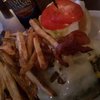 Bacon Swiss cheese burger, Sam Adams Oktoberfest.