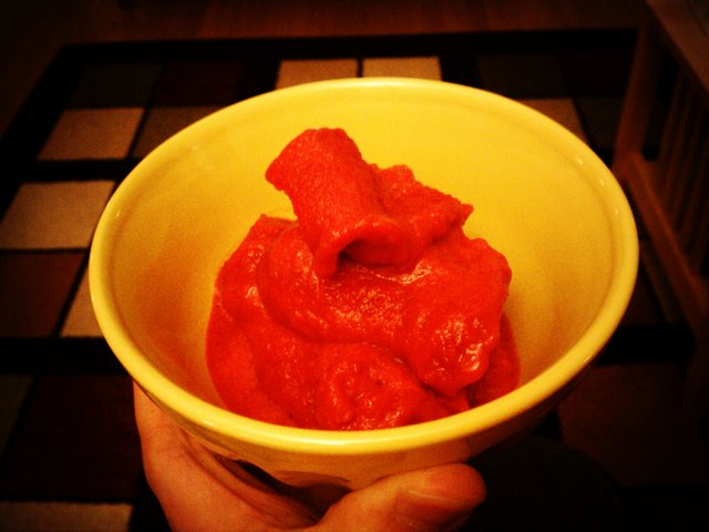 Homemade raspberry sorbet. About as awesome as something can be while still legal.