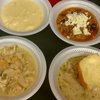 Chicken dumpling; chili with cheddar; corn, bacon, potato chowder; white bean chili. #SoupFest