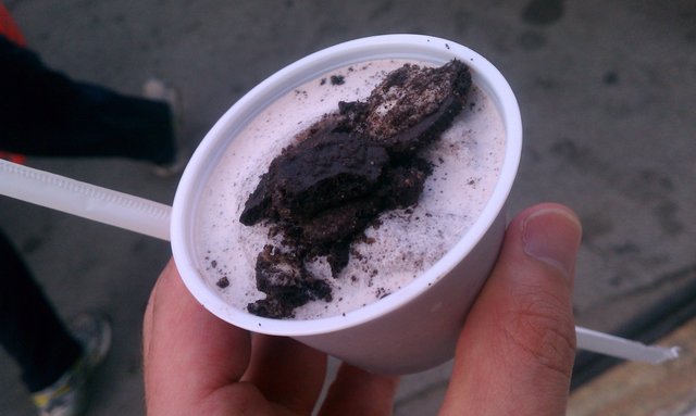 Oreo milkshake, Clarence Center Cafe.