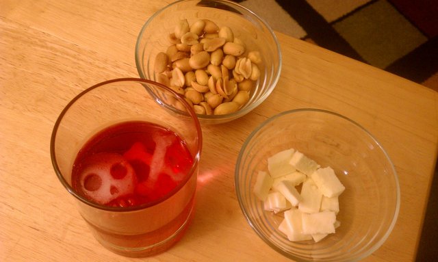 Sanbitters, peanuts and asiago -- pretending I'm on vacation again.