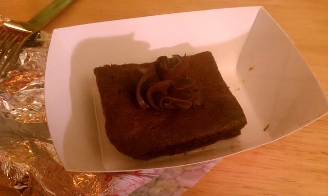 Finally trying the [insert forgotten name] brownie. Tasty.