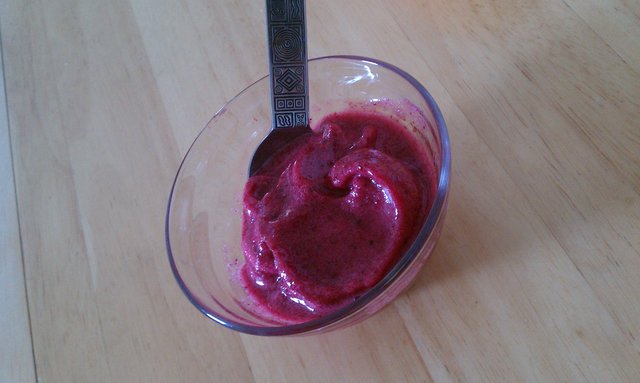 Fresh blueberry raspberry sorbet.