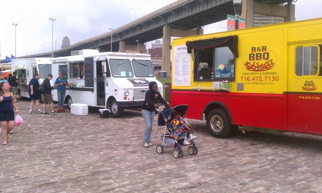 All 3 trucks (@whereslloyd @RnRBBQTruck @WholeHogTruck ) showed up for @Citybration.