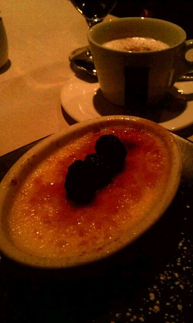 Creme brulee, cappuccino (no it wasn't).