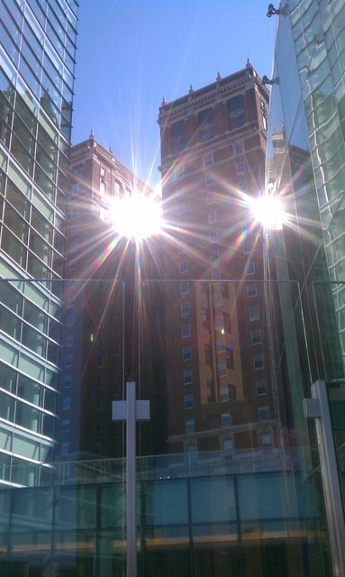 Statler Tower as seen from behind new court building. #StatlerTour