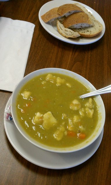 Rather tasty pea soup.