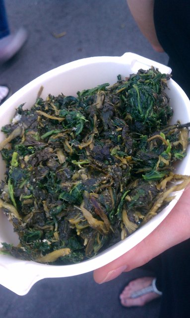 Lombardo made this custom vegetarian greens dish. Props to them.