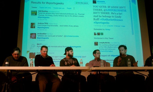 Hey #SportsGeek panel -- the audience is tweeting behind your back.