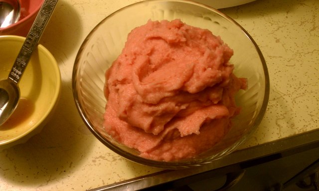 I imagine ham sorbet would look like this. It seems to be the right shade of pink.