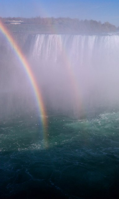 Double rainbow (FTW) coming out of the Horseshoe Falls.