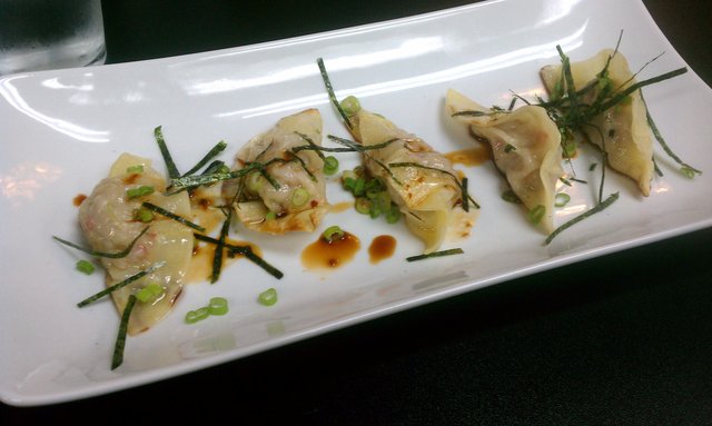 Pork gyoza.