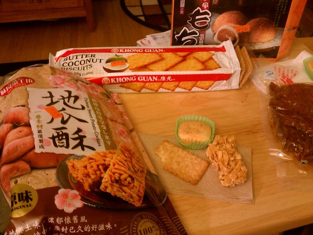 Taiwanese sweet potato cookies, Singaporean butter coconut biscuits, Japanese peanut mochi.