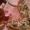 Spinach bread and Leffe blonde (Belgian).