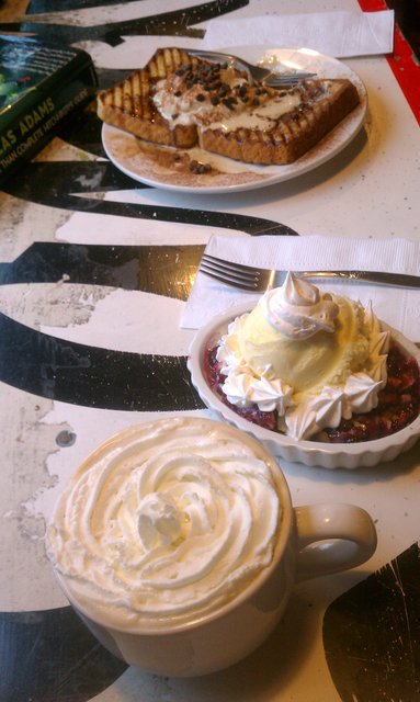 Pumpkin pie latte, raspberry cobbler, tiramisu French toast.