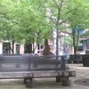 Taking in the shade and fountain, calming myself...