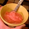 Strawberry banana sorbet. I have no idea why I was surprised it was so pink.