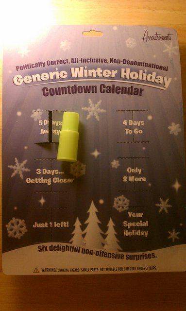 Day 1 of my Generic Winter Holiday countdown calendar -- a whistle.