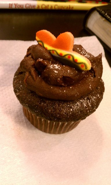 Spicy chocolate (ancho chile), spicy powdered sugar (ancho), Mexican chocolate ganache (ancho), sombrero.