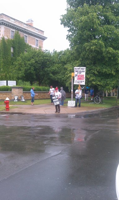 The street preachers are missing their megaphone this year.