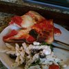 Caprese pizza, greek pasta salad. My little tour of the Mediterranean.