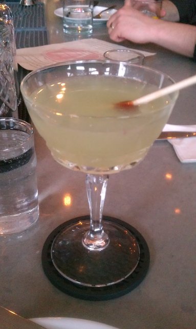 The Last Word (off menu): green chartreuse, maraschino liqueur, dry gin, lemon.