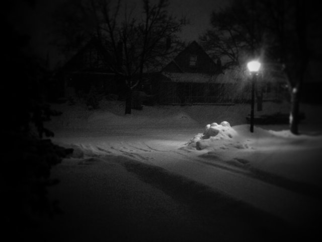 Movie night halftime break to kill all the lights and watch the snow fall.