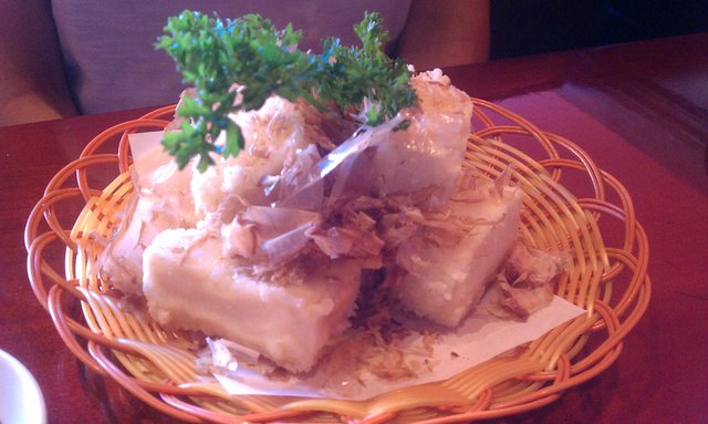 Agedashi tofu: deep fried tofu. If you don't want real meat.