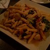 I got penne, chicken,  broccoli, artichoke, sundried tomatoes, spinach, roasted peppers, garlic butter romano sauce.