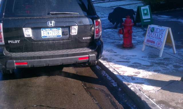 ETW 7938, Honda Pilot, Elmwood & Bidwell, full of kids (teach 'em young).