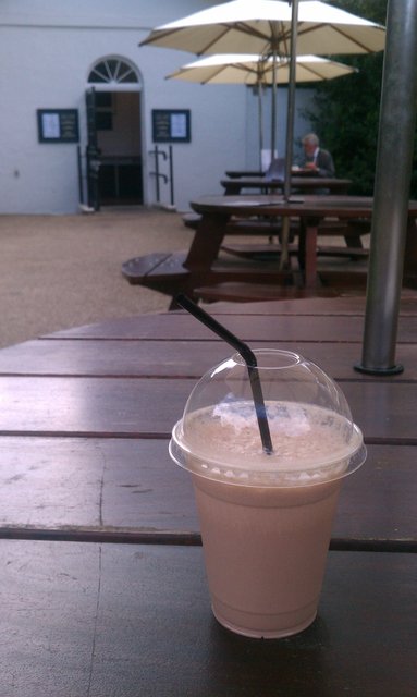 Organic Cornish ice cream milkshake (chocolate).