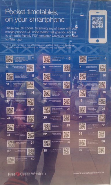 Look at this -- QR codes for transport schedules (not Microsoft tags, clients).