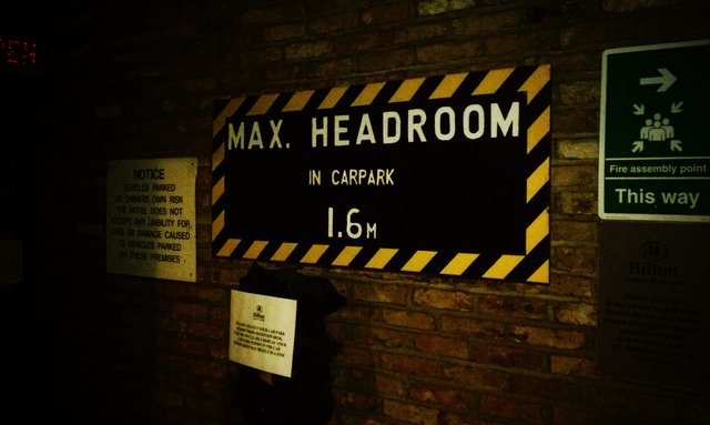 Haven't seen a "max headroom" sign in years. Nor the TV show.