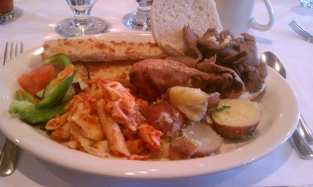 Wedding buffet in the banquet hall.