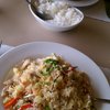 Basil fried rice with pork. Panang curry with chicken.